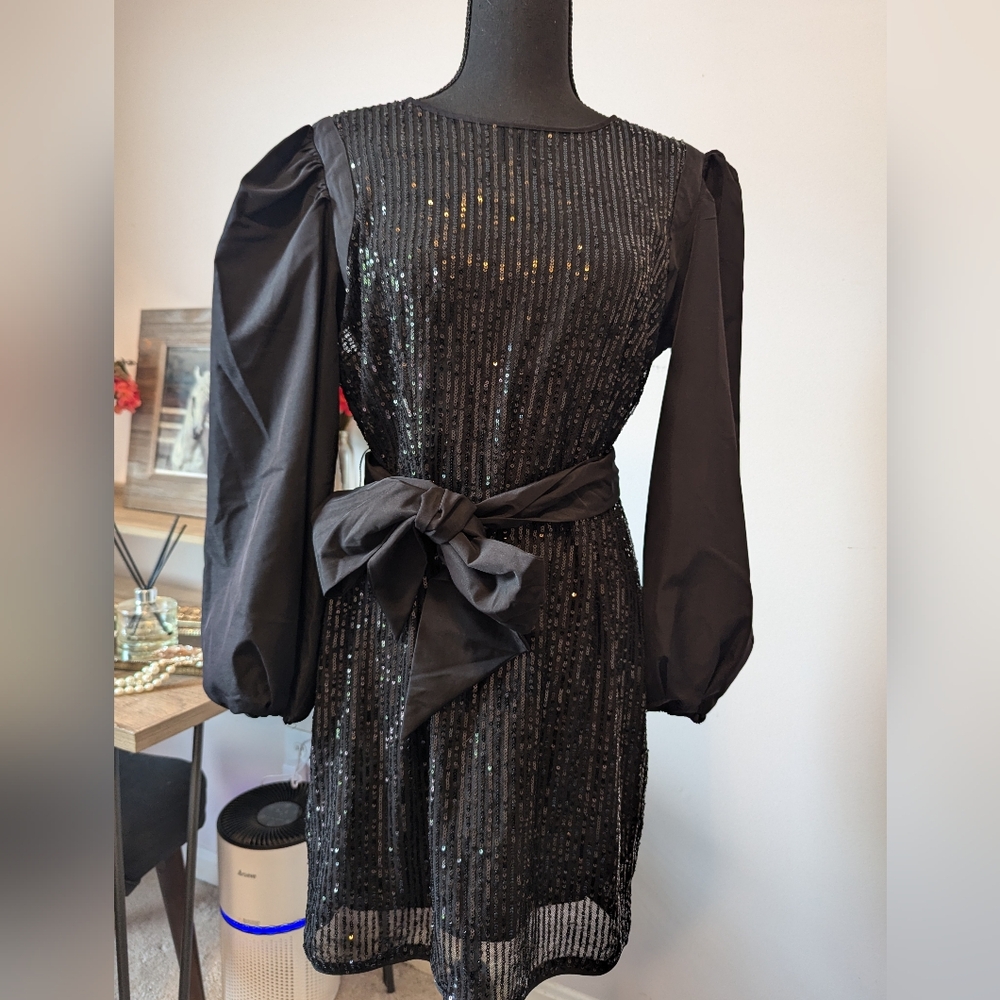 Women's sequin black party dress